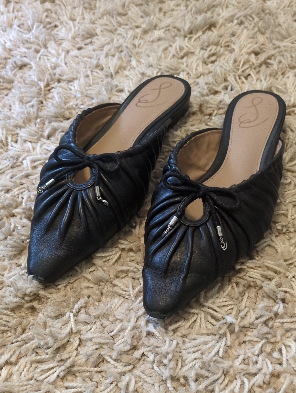 Sam Edelman Julia Ruched Pointed-Toe Flats